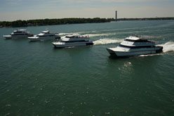 Put-in-Bay Jet Express Ferries running as a group
